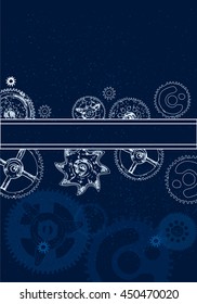 gear blueprint abstract design