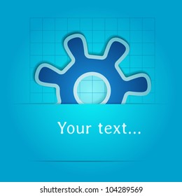 Gear  blueprint background. Vector illustration.