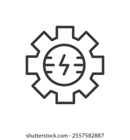Gear and Bolt Icon Representing Electrical Engineering and Technology