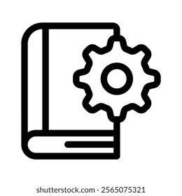 Gear with book, icon of knowledge management