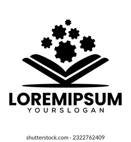gear book icon logo design 