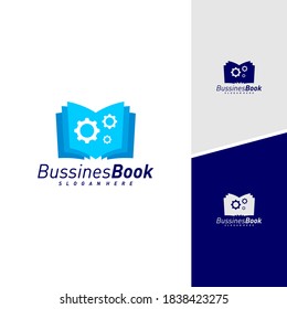 Gear Book logo design vector template, Illustration Book design Concept, Icon symbol