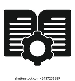 Gear book touch icon simple vector. Overview technical. Battery mobile sim