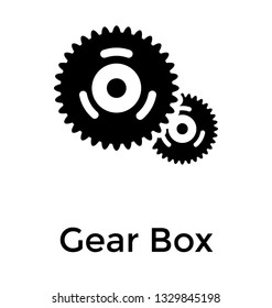 Gear box glyph icon vector 