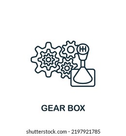 Gear Box icon. Line simple line Car Service icon for templates, web design and infographics