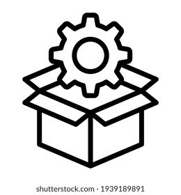 Gear with box, icon of seo package