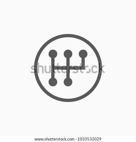 gear box icon, stick shift vector