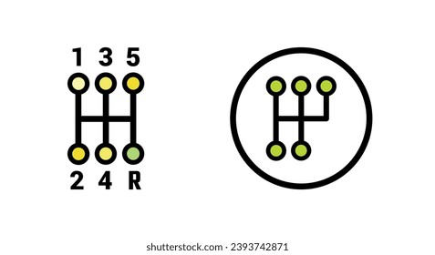 Zahnradkasten-Vektorgrafik. Lineares Farbsymbol der Zahnradbox