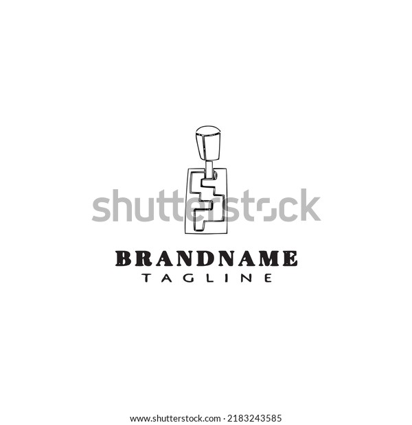 gear box logo cartoon icon design template\
black modern isolated vector\
illustration