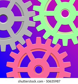 gear box mechanism, abstract vector art illustration