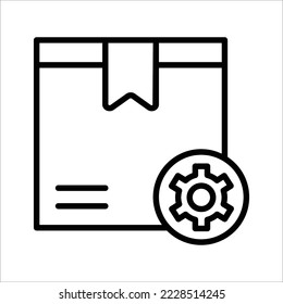Gear with box. Vector illustration