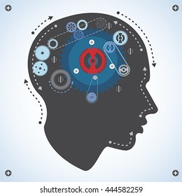 Gear brain mechanism, vector
Brainstorming, gear wheel