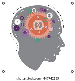 Gear brain mechanism, vector
Brainstorming, gear wheel