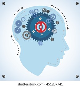Gear brain mechanism, vector
Brainstorming, gear wheel