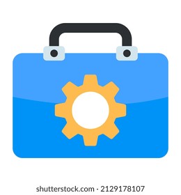 Gear with briefcase showcasing career management icon

