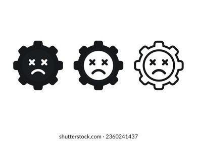 Gear broken icon. Illustration vector