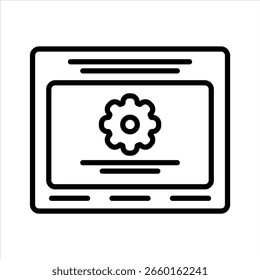 Zahnrad im Browserfenstersymbol Gliederungsstil.