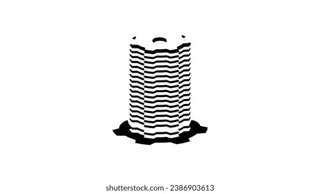 Gear Building, black isolated silhouette