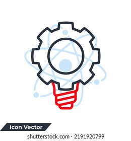 gear bulb icon logo vector illustration. knowledge innovation symbol template for graphic and web design collection