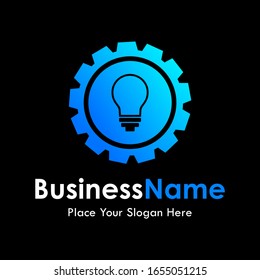 Gear bulb icon vector logo template. Suitable for business, web and industry