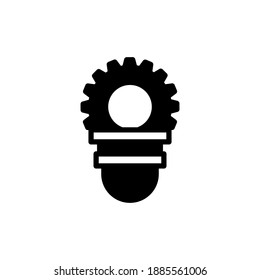 ilustración vectorial de icono plano de la idea de la bombilla de engranajes