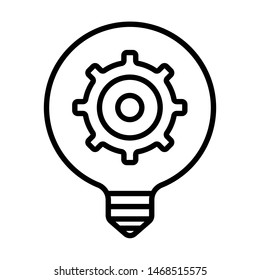 gear in bulb idea icon vector
