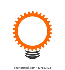 gear bulb lamp logo vector.