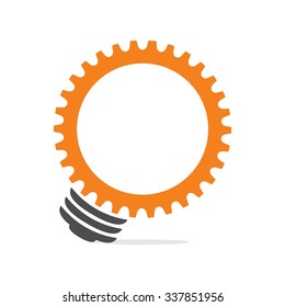 gear bulb lamp logo vector.