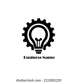 Gear bulb logo design. Creative logo design.