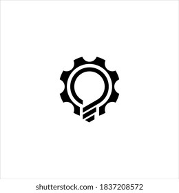 Gear bulb logo vector icon design template