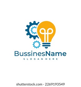 Gear Bulb logo vector template. Creative Bulb logo design concepts