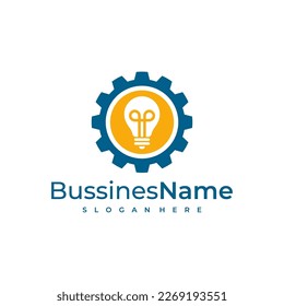 Gear Bulb logo vector template. Creative Bulb logo design concepts