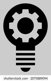 Gear bulb vector illustration. An isolated flat icon illustration of gear bulb with nobody.