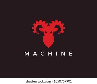 gear with bull horns technology vector concept