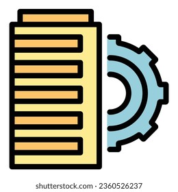 Gear business icon outline vector. Success idea. Creative finance color flat