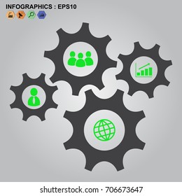 Gear of business infographics design template, Vector illustration EPS10.
