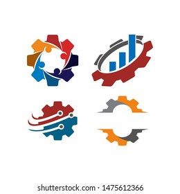 Gear Business logo design template vector Icon Set