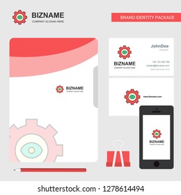 Gear Business Logo, File Cover Visiting Card and Mobile App Design. Vector Illustration