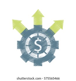 gear business money icon, vector illustration image