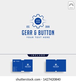 gear button logo line clothes industrial vector icon element isolated