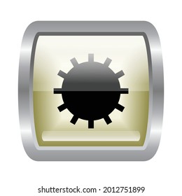 Gear button vector, flat illustration design of setting button icon, suitable used for application, smartphone, website, setting, computer, and etc