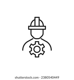 Icono de línea aislada de engranaje por generador. Perfecto para sitios web, aplicaciones, interfaz de usuario, internet, tiendas, tiendas. Imagen simple dibujada con línea delgada negra