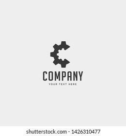 gear c logo engineering factory vector icon isolated