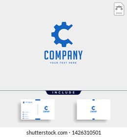 gear c logo engineering factory vector icon isolated