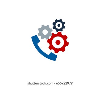Gear Call Icon Logo Design Element