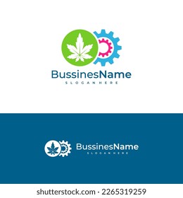 Gear Cannabis logo vector template. Creative Cannabis logo design concepts