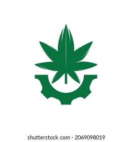 Diseño del logotipo del vector de la hierba y el cannabis. Concepto del logotipo de la empresa de la industria del cannabis.	