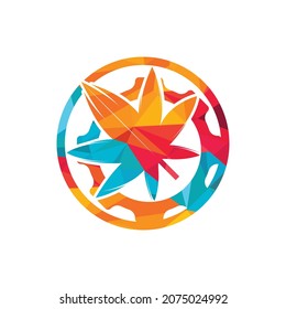 Diseño del logotipo del vector de la hierba y el cannabis. Concepto del logotipo de la empresa de la industria del cannabis.	
