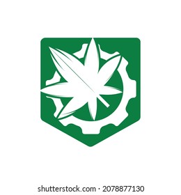 Diseño del logotipo del vector de la hierba y el cannabis. Concepto del logotipo de la empresa de la industria del cannabis.	
