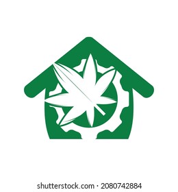 Diseño del logotipo del vector de la hierba y el cannabis. Concepto del logotipo de la empresa de la industria del cannabis.	
